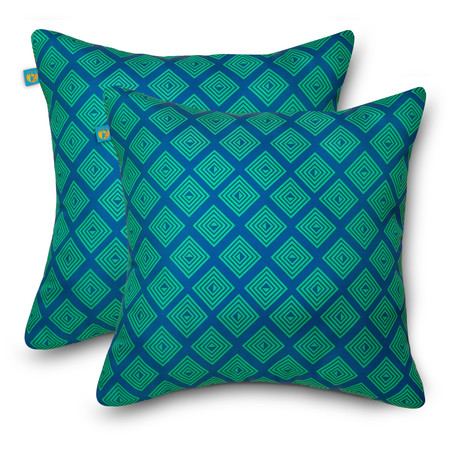 DUCK COVERS Water-Resistant Accent Pillows, Topaz Mosaic, PK2 PTOP1818